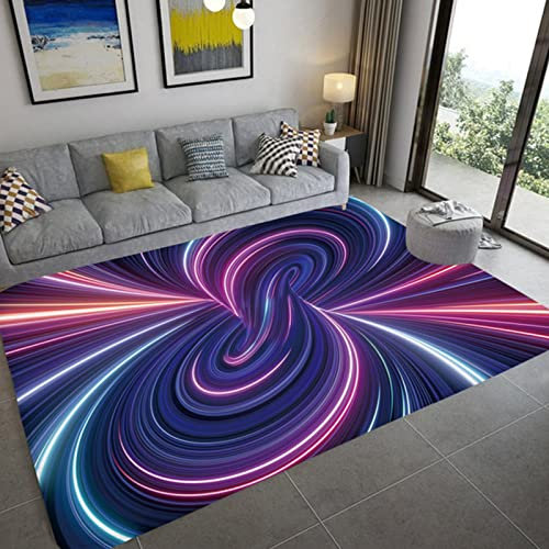 AZZRRO 3D Optische Täuschung Teppich 170x120cm Illusionsteppich Vortex Carpet Zotteliger Teppich Teppich Für Wohnzimmer Schlafzimmer Esszimmer Fußmatte Küchenfußmatten