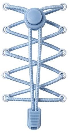 LaceHype - Cordones sin atar, elástico con sistema de cordones rápidos de goma, SK02 - Cordones sin atar - para zapatillas de deporte, zapatos infantiles, zapatillas de correr, Azul claro reflectante,