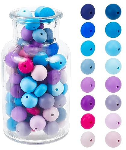 GOMAKERER 112 Pezzo di Perline in Silicone, Perline di Gomma Rotonde Multistili Perline Rondelle Bulk per Collana Bracciale Portachiavi Accessori per La Creazione di Gioielli