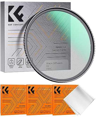 K&F Concept Nano-K Serie Black-Mist 1/2 Filter 58mm Black Promist 1/2 Filter aus Optisches Glas mit 18-lagiger Nano-Beschichtung, Black Diffusion Filter 1/2 für Videoaufnahmen/Portraitfotografie