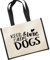 Huuraa Jutetasche Keep calm and love Dogs Geschenk 21 Liter Black Jute und Baumwolle Einkaufstasche Keep calm and Geschenkidee