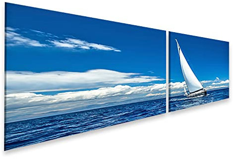 islandburner Bild auf Leinwand Segelschiff Yacht Mit Weißen Segeln Auf Offenem Meer Luxusboot 24A Bilder Wandbilder Poster