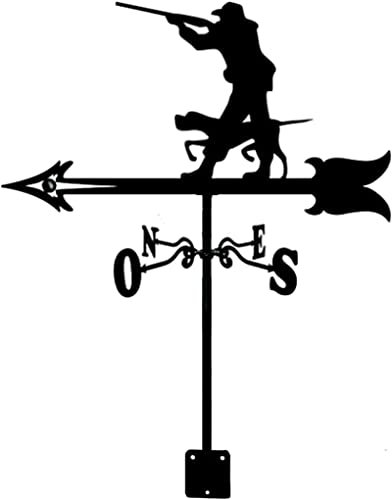 MUSUMI Wetterfahne, Jäger und Hund, Windfahne, Edelstahl-Wetterfahne, Windrichtungsanzeiger, Szene, Garten-Wetterhahn, Messwerkzeuge mit Beschichtung