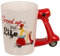 MIJOMA Stilvoller Kaffeebecher mit Motorroller-Griff - 'Speed up your Life' - Kreativer Keramik Becher Scooter, Teetasse, 300ml Fassungsvermögen - Perfekt für Heißgetränke