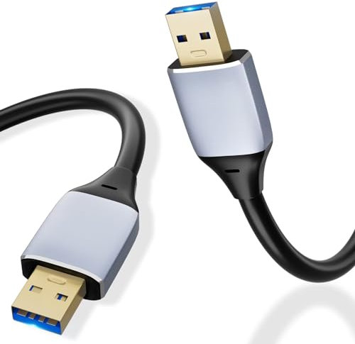 HYANGQU USB to USB 3.0 Cable 10ft, Super Speed 3.0 USB A to A Cable, Type A to A USB Cord Compatible with Hard Disk Drive, Laptop, DVD Player, Monitor, Cooling Fan/Pad, Camera, and More
