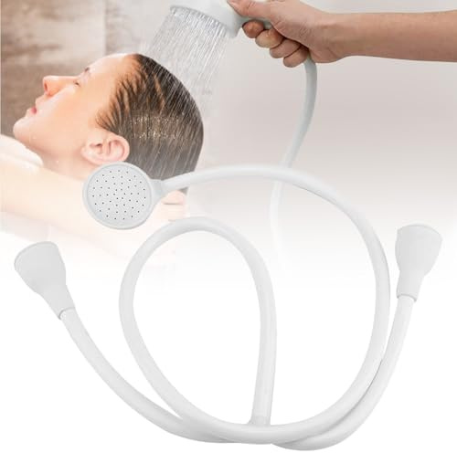 Yowmina Double Tap Shower Spray, Shower Attachment for Bath Taps, Push on Shower for Bath Taps, Double Tap Shower Head for Hairdresser Shampoo Spray Pet Cleaner Set