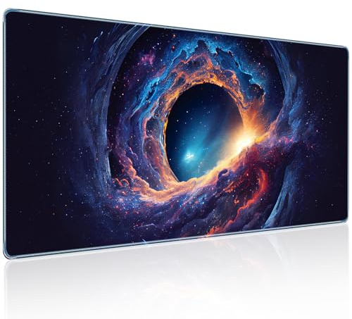 Wecool Großes Gaming-Mauspad, 90 x 40 cm, technologischer Nebula-Stil, Gaming-Mauspad, professionell, rutschfeste Gummiunterseite, XXXL für Gaming & Büro & Zuhause, komplettes Schreibtisch-Mauspad