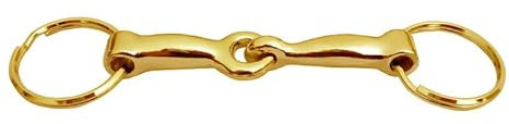 Les-Theresa Trense Bits Schlüsselanhänger Zinklegierung Pelham Schlüsselanhänger Single Connector Horse Bit Schlüsselanhänger Selber Machen(Gold)