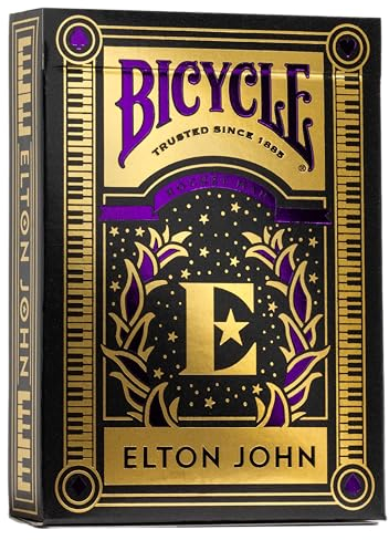 Bicycle Elton John - Jeu de 54 Cartes à Jouer - Jeu emblématique - Magie/Carte Magie, Jaune