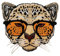 Viusneun 1 Stück Großer Leopard mit Brille Stoff Patches, Flicken zum Aufbügeln, Tier-Flicken für Jacken, zum Aufbügeln, Stickerei, Applikation, dekorative Kleidung (14)