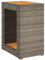 vidaXL Garten Beistelltisch, Outdoor Tisch mit Holzplatte, Gartentisch mit Stahlrahmen, Terrassentisch Couchtisch Gartenmöbel, Grau Poly Rattan