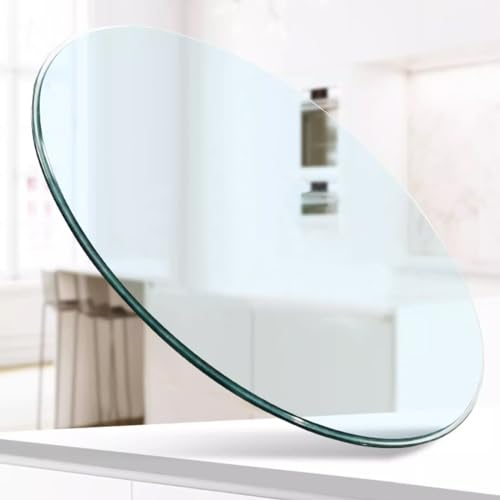 Vidrio Templado Para Mesas Comedor 8mm Espesor Tablero De Vidrio RedondasØ 40 50 60 70 80 100cm Superficie De Mesa De Vidrio, Con Almohadilla Antideslizante, Para Mesas Camillas Redondas(100cm(40Inch)