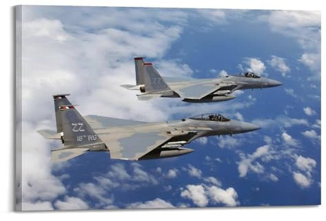 Poster mit Kampfflugzeug, F15, Adler-Kampfflugzeug-Poster, dekoratives Gemälde, Leinwand, Wandposter und Kunstdruck, moderne Familienschlafzimmer-Dekoration, Poster, 30 x 45 cm