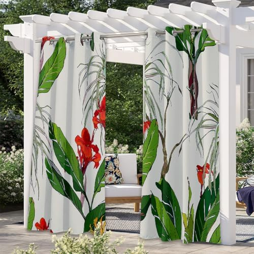 Hiseng Wasserdicht Outdoor Vorhänge, Pergola Vorhang mit Ösen 2 Stück 3D-Motive Outdoorvorhänge Wetterfest Sichtschutz Sonnenschutz für Pavillon (200x213cm,Himmel)