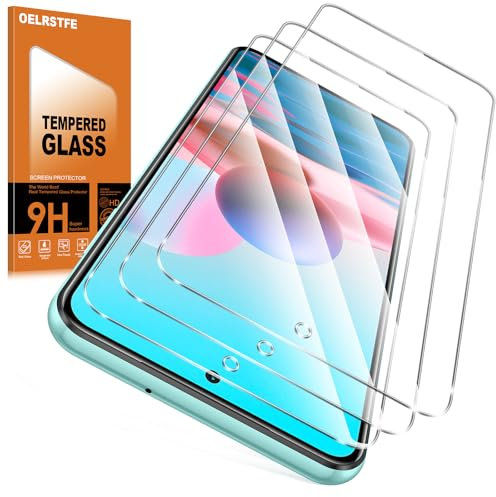Oelrstfe 3 Piezas Protector Pantalla Para Xiaomi Redmi Note 10 4G/10S 4G Cristal Templado Dureza 9H Antiarañazos Antihuellas Sin Burbujas Ultra HD Transparente Ultra Resistente Vidrio Película