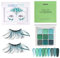 SHOWHEEL Pfauen Kostüm Damen, Schminke Pfau, mit Wimpern Pfau, Lidschatten Grün, Glitzersteine Gesicht, Kopfschmuck Pfau, Kostüm Pfau Zubehör, Federn Kostüm, zum Halloween Karneval Schminke