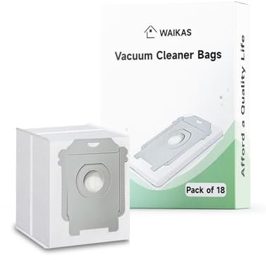 WAIKAS 18 Sacs d'aspirateur pour iRobot Roomba Séries i, s, j et Combo i/j - Compatibles avec les modèles i7, i7+, i7 Plus, j7, j7+, S9, S9+, i8+, i3+, i4+, i5+, i6+ et Clean Base