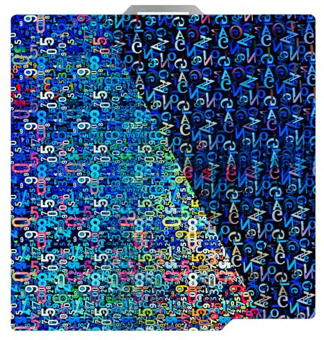 AJOYIB PEY (numeri e alfabeto) Letto di stampa 3D Foglio di costruzione adesivo compatibile con Bambu lab A1 P1P X1C 257 mm
