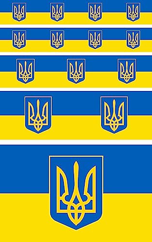 Daged Ukraine Aufkleber Karte 14 Stück - PKW Auto Motorrad Biker Flagge Fahne Vinyl 14 F