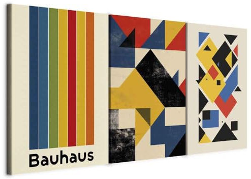 murando - Set di 3 Quadri Fonoassorbenti Componibili Nordica 180x90 cm Ciascuno delle Dimensioni di 60x90 cm - Collage 3 Pezzi - Quadro Acustico Stampa su Tela Grandi - Astratto Colorato a-H-10125-b-a