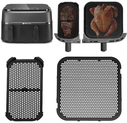 Spritzschutz Zubehör für Philips Airfryer 3000 Dual Basket,2 Stück Airfryer Zubehör für Philips Steam Airfryer 5000 Series Dual Basket, Silikonform Spritzschutz für Philips NA350 NA550 6L/3L
