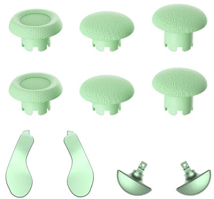 Hzxkqmil Thumbsticks de Repuesto para PS5 Edge Controller, Joystick Personalizado Stick Analógico y Paletas Traseras de Metal Botones de Disparo Accesorios para PS5 Edge Controller, Verde Claro