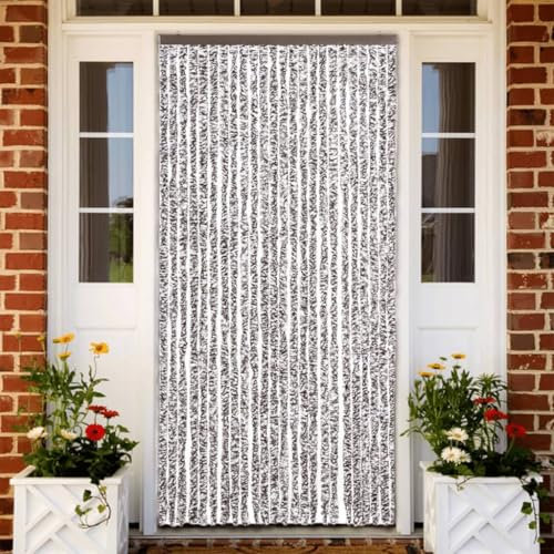 WKIEQACO Home & Garden Rideau anti-insectes en chenille Marron et beige 100 x 220 cm