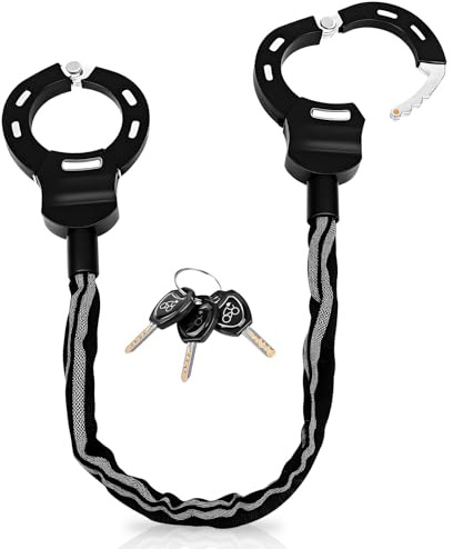 LustLocke Lucchetto Monopattino Elettrico, Catena Monopattino Elettrico con Copertura Protettiva in Silicone, Antifurto Monopattino Elettricos con Chiave per Scooter, Biciclette, Passeggini