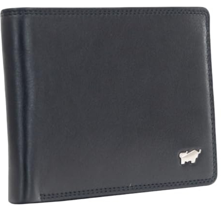 BRAUN BÜFFEL Herren Geldbörse aus echtem Rindsleder Golf mit RFID Schutz - Zetilose Geldbörse mit 7 Kartenfächern - Edles Schwarz