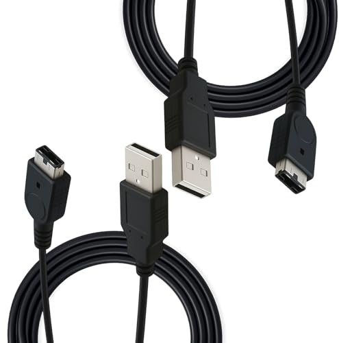 2PCS Ladekabel für tragbare Handheld Spielkonsole Version, 1.2m Lade Kabel mit Port Anschluss, Power Adapterkabel für Handheld-Konsole der Original Generation und Reihe, Ersatz Ladeleitung