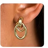 JeryWe Ohrclips Damen ohne Ohrlöcher Hypoallergen Clip Ohrringe Nicht Anlaufen Chunky Statement Knoten Clip On Ohrring Tropfen Fake Ohrringe ohne Ohrloch Mode Accessoires 14K Vergoldet