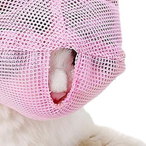 CFTGIW Katzenmaulkörbe, Vielseitig Einsetzbar, Verstellbar, Bissfestigkeit, Atmungsaktives Netz, Katzenmaulschutz für Katzen, Kätzchen, Rosa, Sicher, Atmungsaktiv, Langlebige Maulkörbe aus (Rosa)