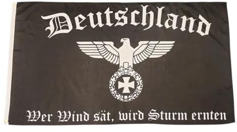 Fahne Flagge Deutschland - Wer Wind sät wird Sturm ernten - 90 x 150 cm