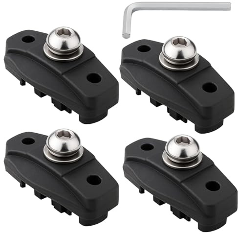2 Pairs Road Bike Brake Pads, 50mm Durable Bicycle Brake Blocks with Hex Wrench, High Stopping Power Caliper Brake Shoes Low Noise Compatible with Shimano Dura-Ace Ultegra (Black)