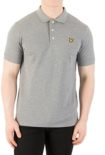 Lyle & Scott Mens Short Sleeve Polo Shirt Mid Grey XS