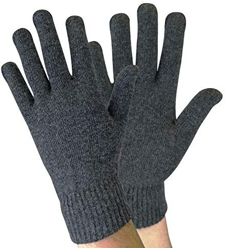 Sock Snob - Adult Mens Thin Knitted Winter Warm Magic Thermal Wool Gloves for Cold Weather (One Size, WG Grey)