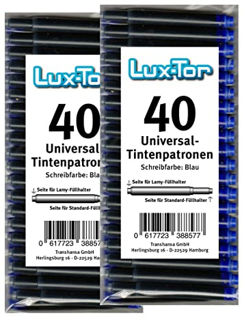 Luxtor Universal Tintenpatronen für Lamy Herlitz Pelikan Reform Online/blau (80 St.)