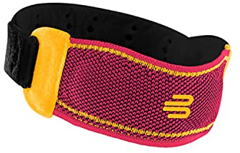 Bauerfeind, 1 Cinghia per il ginocchio unisex, Indossabile a destra e a sinistra, Per sport con la palle e atletica leggera, Scarico della pressione, Anello di silicone, Taglia S, Rosa, 11449421950011