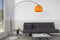 Retro Lampe Beleuchtung 175cm höhenverstellbar beweglich Stehleuchte Chrom Orange Weiß Wohnzimmer