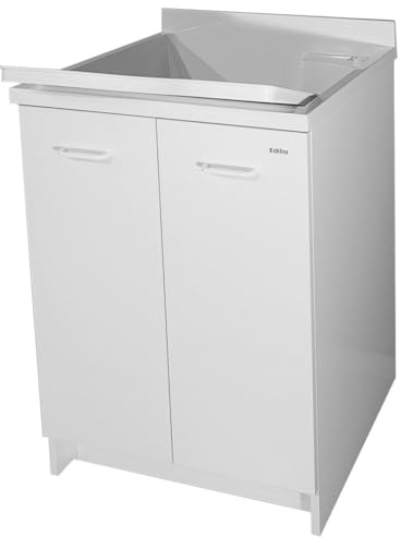 Montegrappa Mobile Lavatoio 60x60x85cm 2 Ante ASSE in Termoplastico Edilla Bianco con Cesto