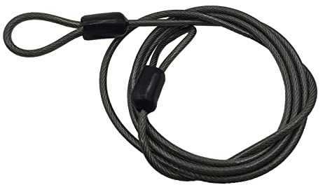 perfeclan Kabelschloss Fahrrad 1m Sicherungsseil Schlaufenkabel Stahlseil Stahlkabel, Schwarz