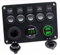 Etrogo 5 Gang Kippschalter Panel mit Dual USB Steckdose ät 4.2A + Wasserdicht LED Voltmeter +Zigarettenanzünder für 12V Auto Boot Marine LKW SUV Baufahrzeug (Grün)