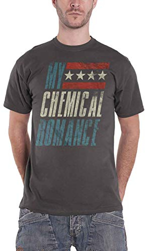 My Chemical Romance T Shirt Raceway Band Logo Nue offiziell Herren Charcoal Grau XL