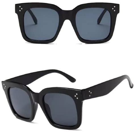 Black Square Sunglasses for Women Celeb Oversized Retro Vintage 2025 Ibiza Festival