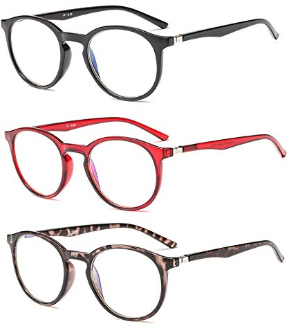 Suertree Blaulicht Brille Blaulichtfilter Lesebrille 3 Pack Computer Brille Herren Damen Anti Rays Lesebrillen Fashion Leser 3.5X JH252