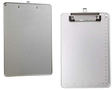 2er A5 Porte-bloc en Aleación de Aluminio avec Pince, Haute Résistant Planchettes, pour le Travail Quotidien, Clip Planches pour Papier D'Écriture Memo, Estable Extremadamente Robusto, TKD8053-A5-2x