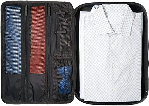 DEGELER® Hemdentasche für knitterfreie & faltenfreie Hemden & Blusen - mit Fächer für Krawatten, Fliegen | Reisezubehör für Kleidertasche, Kleidersack & Organizer | Ideal fürs Handgepäck | Grau