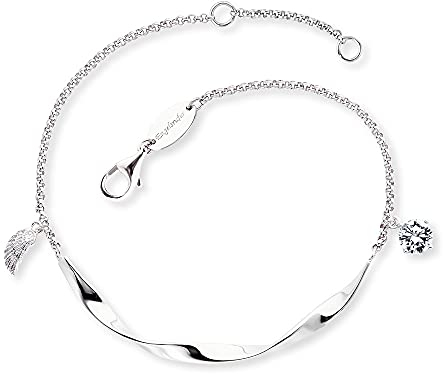 Engelsrufer Twist Damen Armband silber aus Sterling Silber mit kleinem Flügel und Zirkonia Anhänger silber - Karabinerverschluss - längenverstellbar - nickelfrei