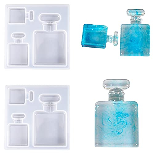 2 Pcs Perfume Bottle Silicone Mould Cute Casting Mold Epoxy Mold for DIY Crafts