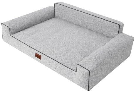 HOBBYGARDEN Hundebett Hundekissen Bett Kissen Haustierbett Hundeliegen Hundesofa Hundecouch Liegen Sofa Hundekorb Tierbett Weich, Asche, 98 x 66 cm